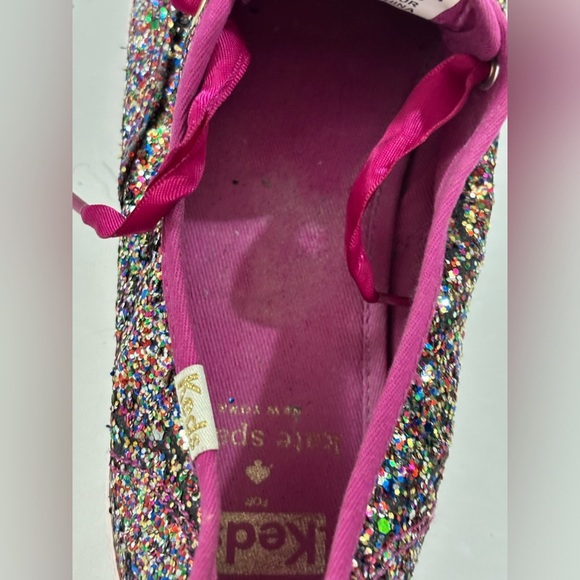 Keds X Kate Spade Fuchsia Multi Color Glitter Ribbon Tie Sneakers 6 - Picture 9 of 9